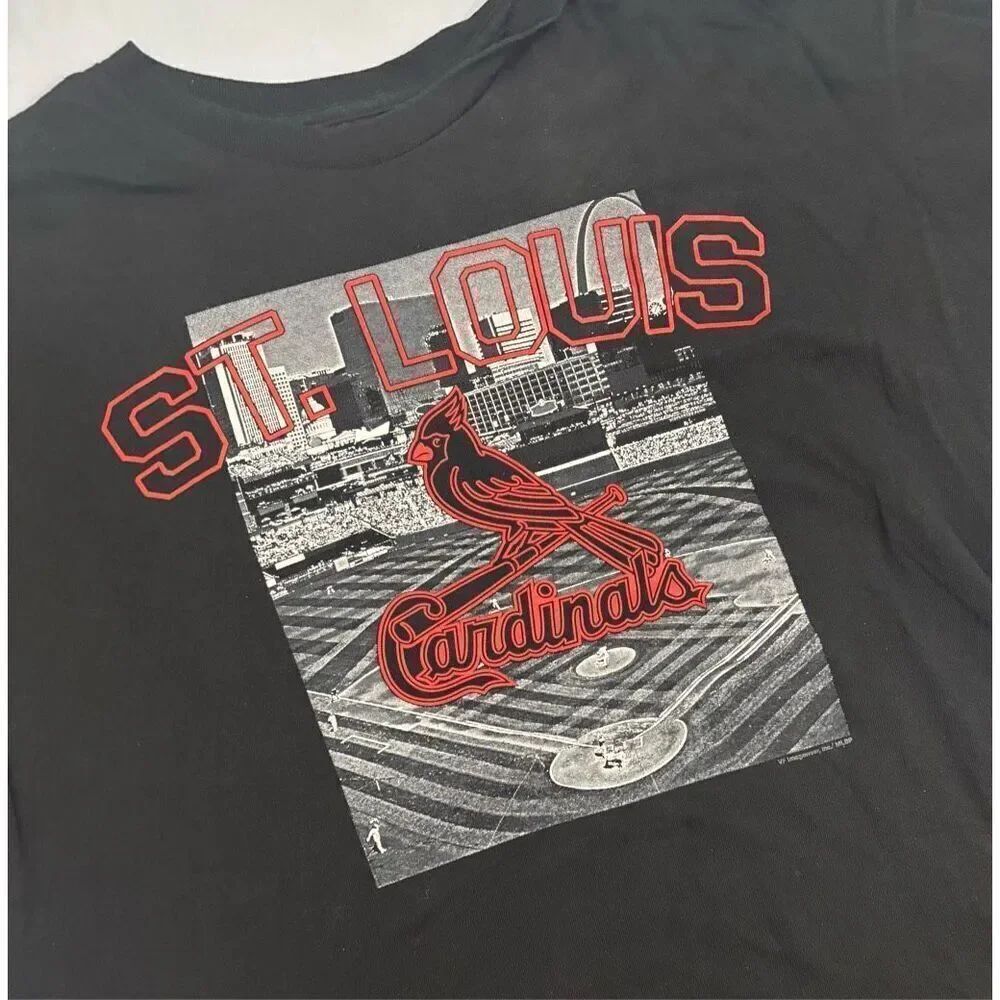 St Louis Cardinals Shirt Mens XLโBlack Graphic Tee MLB Brand